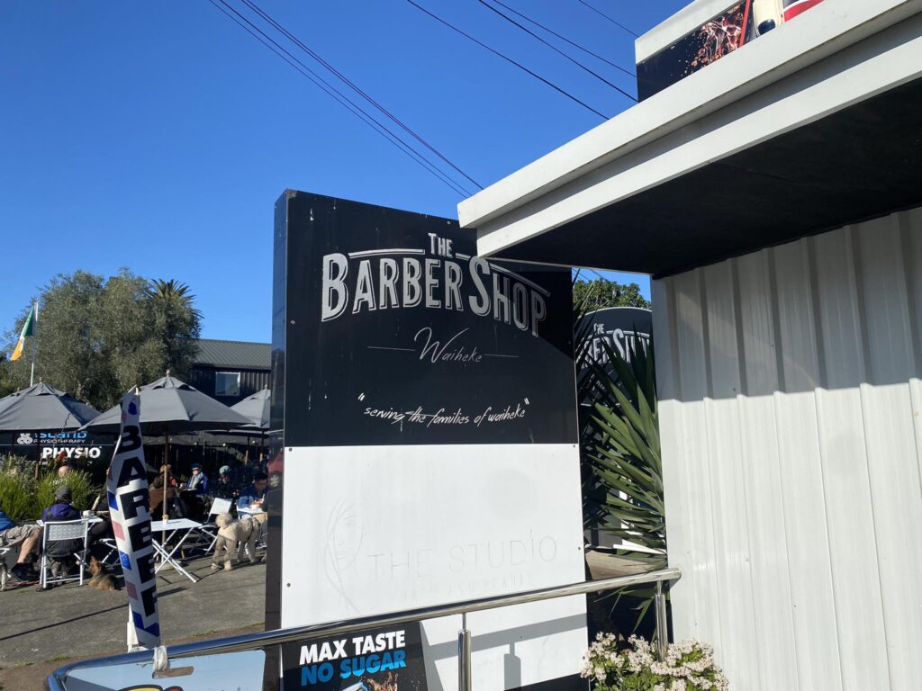 The Barbershop Waiheke Signage