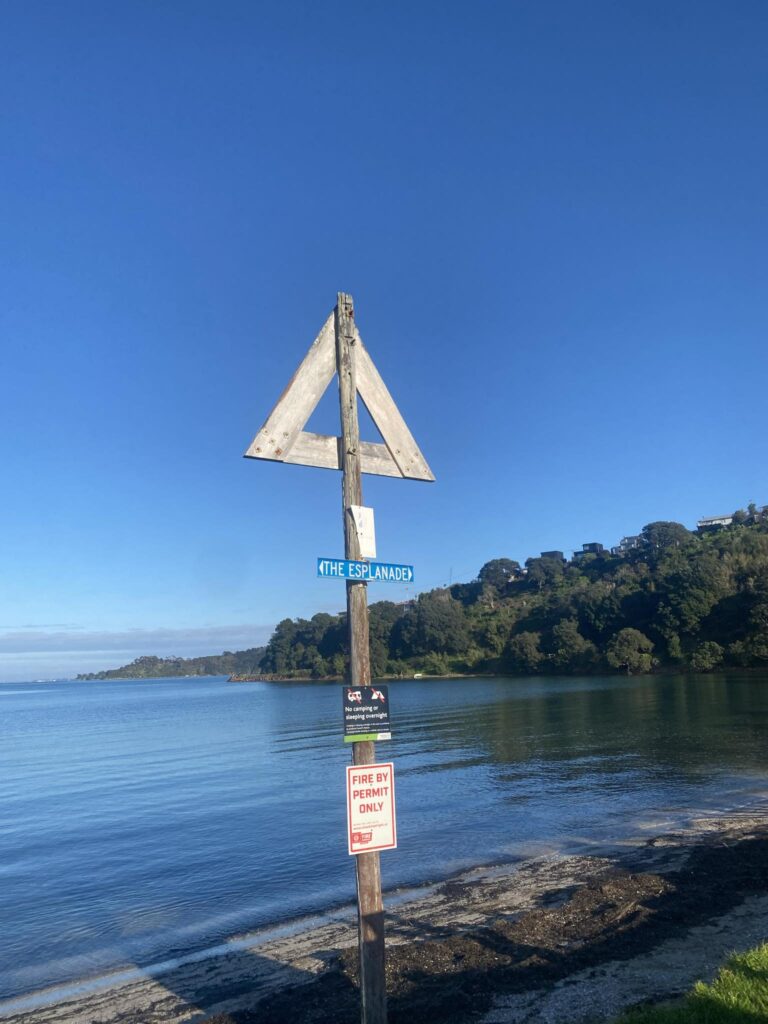 Surfdale Beach No Camping Sign