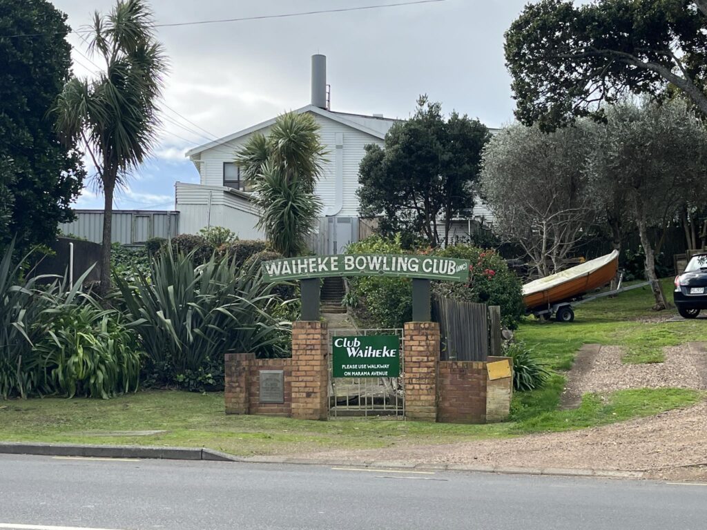 Waiheke Bowling Club Old Entrance Sign